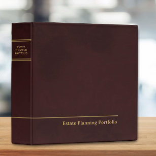 Estate Planning Portfolio Red   Gold 3 Ring Binder