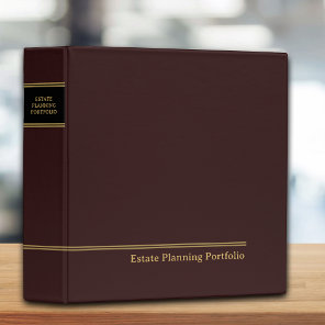 Estate Planning Portfolio Red | Gold 3 Ring Binder