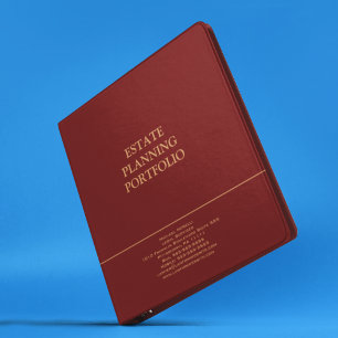 Estate Planning Portfolio - Red Gold 3 Ring Binder