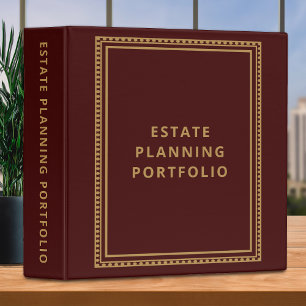 Estate Planning Portfolio Red Gold 3 Ring Binder