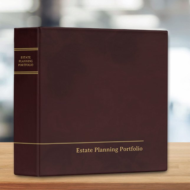 Estate Planning Portfolio Red | Gold 3 Ring Binder (Creator Uploaded)