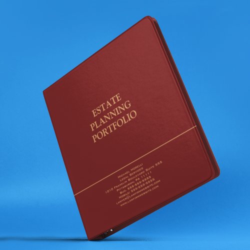 Estate Planning Portfolio _ Red  Gold 3 Ring Binder