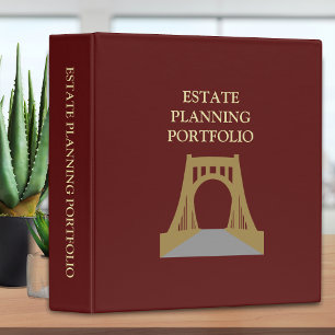 Estate Planning Portfolio - Red \ Gold 3 Ring Binder