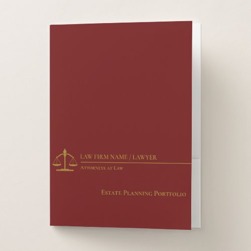 Estate Planning Portfolio _ Red  Gold Pocket Folder