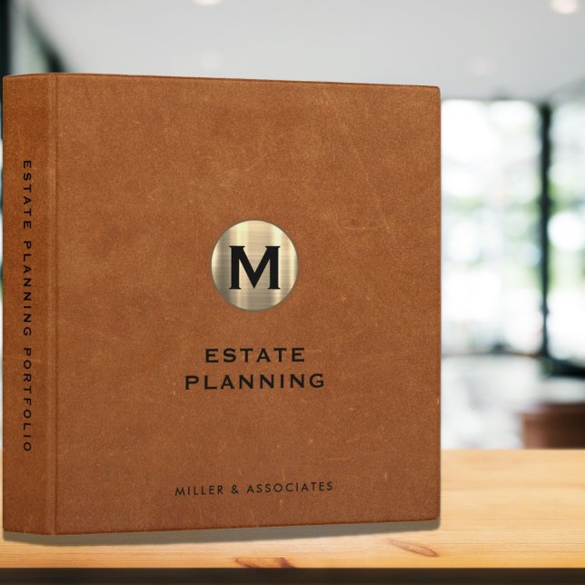 Estate Planning Portfolio Sable Leather Gold 3 Ring Binder (Creator Uploaded)