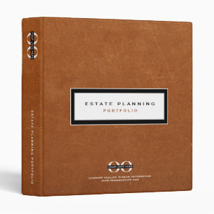 Estate Planning Portfolio Sable Leather Logo 3 Ring Binder