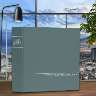 Estate Planning Portfolio - Teal | White 3 Ring Binder