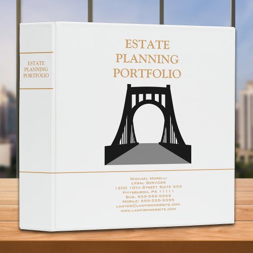 Estate Planning Portfolio _ White  Gold 3 Ring Binder