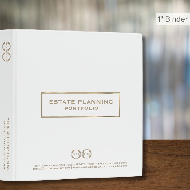 Estate Planning Portfolio White Gold with Logo 3 Ring Binder (Creator Uploaded)