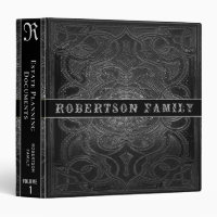 Estate Planning | Silver  Black Faux Leather 3 Rin 3 Ring Binder