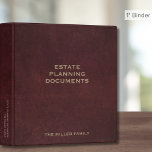Estate Planning Trust Documents 3 Ring Binder<br><div class="desc">Estate Planning Trust Documents binder with professional faux oxblood red leather look background and fully customizable text. Use for your personal estate planning or for clients if you are a financial advisor or estate planner. Keep your trust,  will,  power of attorney,  instructions,  and other documents organized and safe.</div>