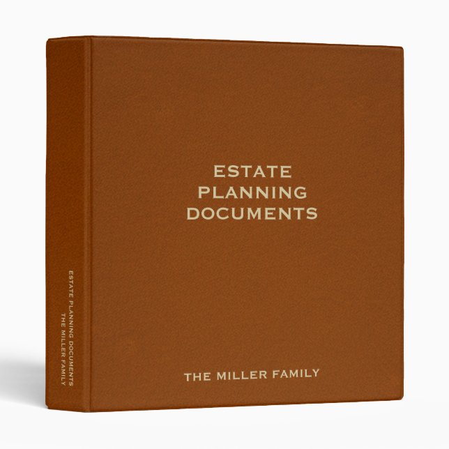 Estate Planning Trust Documents 3 Ring Binder (Front/Spine)
