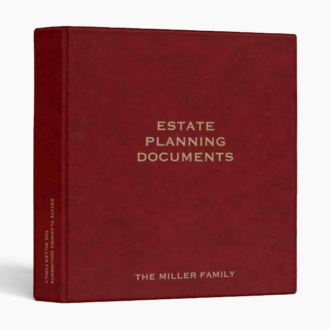 Estate Planning Trust Documents 3 Ring Binder (Front/Spine)