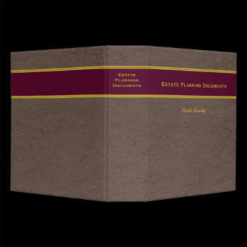 Estate Planning With Custom Name Binder by Sideview at Zazzle