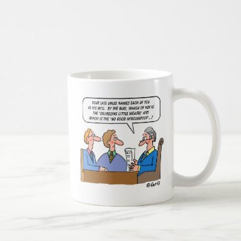 Estate Probate Lawyer Executor Cartoon Funny Coffee Mug by Swisstoons at Zazzle