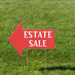 Estate Sale Arrow Shaped Sign
