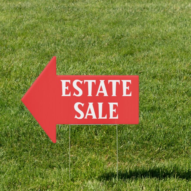 Estate Sale Arrow Shaped Sign (Insitu)