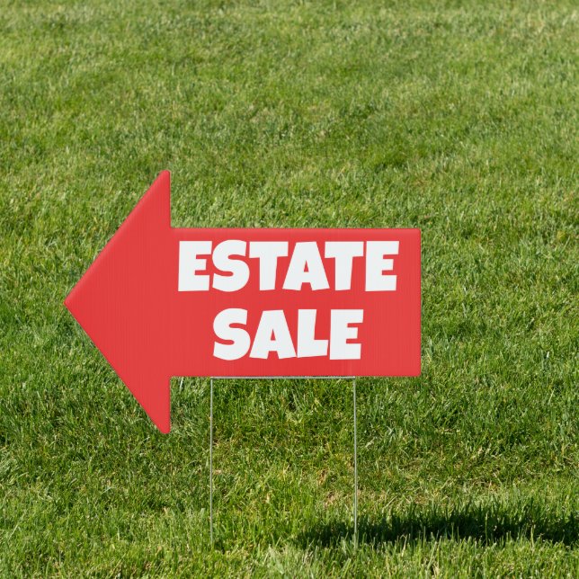 Estate Sale Arrow Shaped Sign (Insitu)