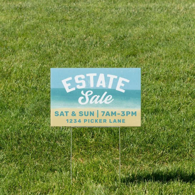 Estate Sale Beach Watercolor Sign (Insitu)