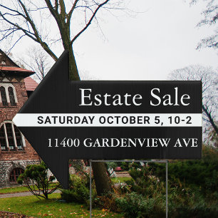 Estate Sale Custom House Auction Arrow Yard Sign