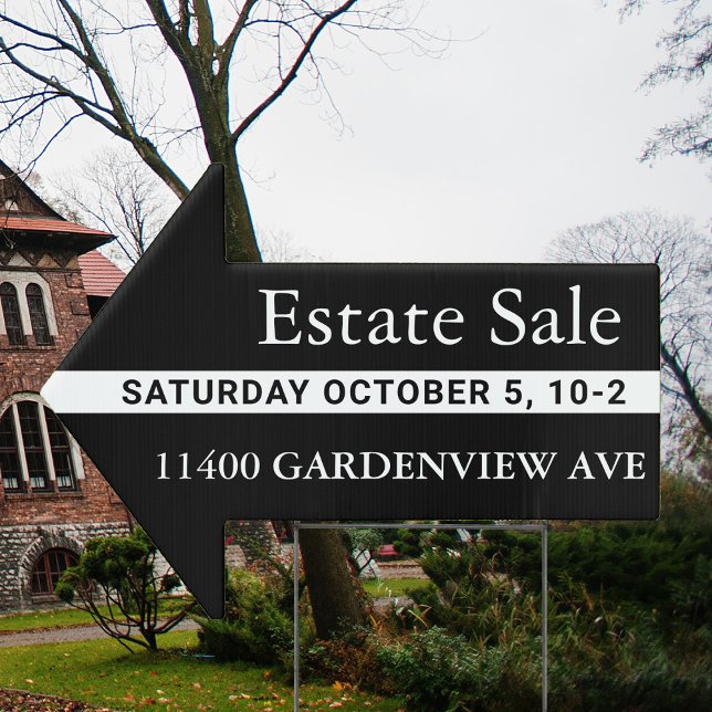 Estate Sale Custom House Auction Arrow Yard Sign (Creator Uploaded)