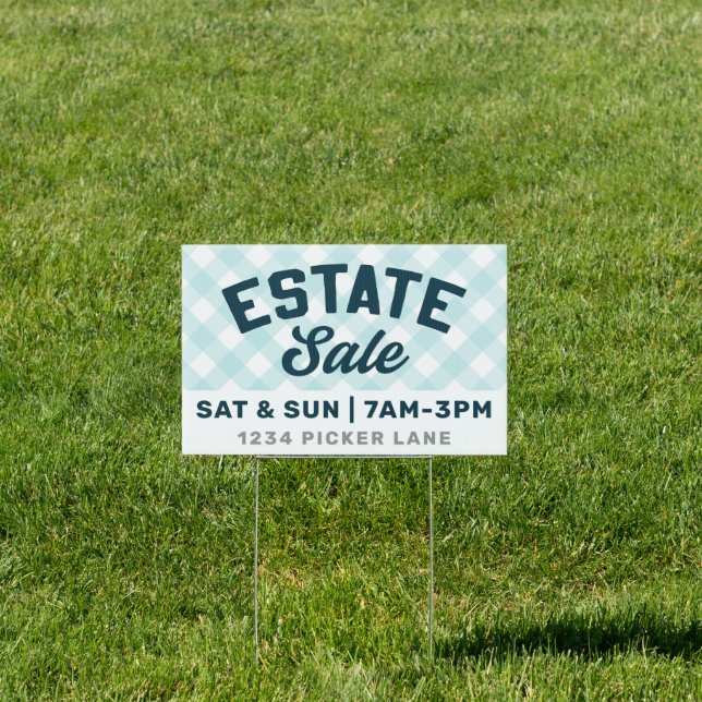 Estate Sale Gingham Sign (Insitu)
