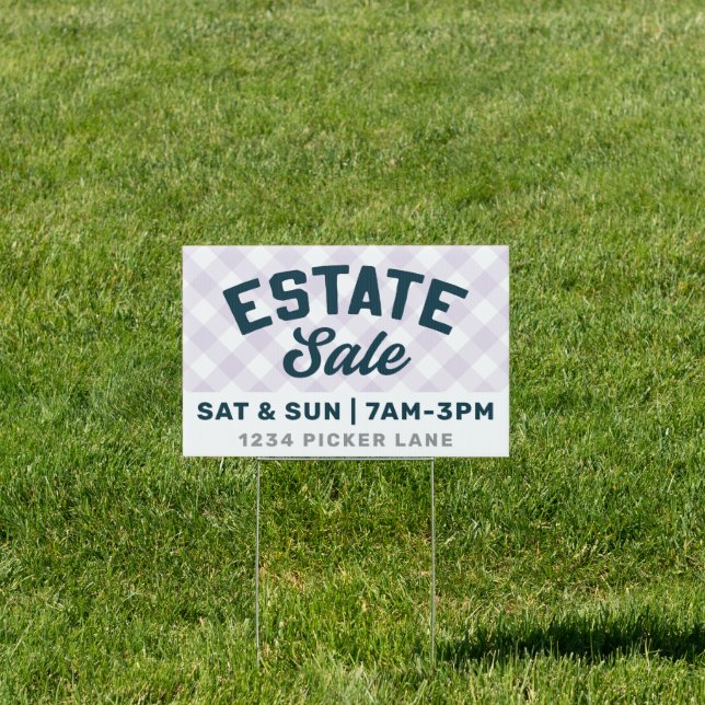 Estate Sale Gingham Sign (Insitu)