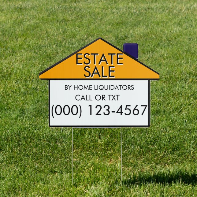 ESTATE SALE  HOUSE SHAPED SIGN (Insitu)