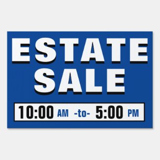 Estate Sale Sign with Times