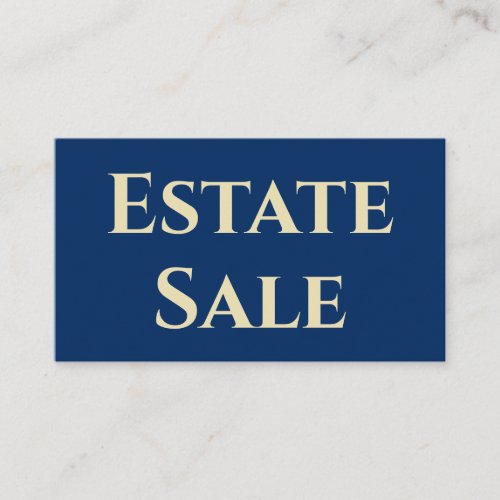 Estate Sale Support Business Card