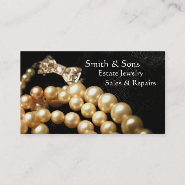 Estate Vintage Jewelry Business Card (Front)