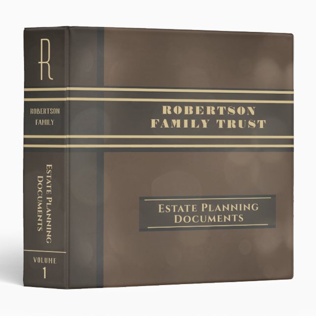 Estate, Will, Financial Records 3 Ring Binder (Front/Spine)