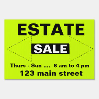 Estate, Yard or Garage Sale Yard Sign