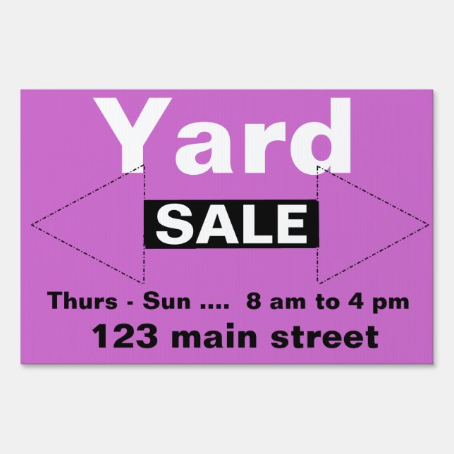 Estate, Yard or Garage Sale Yard Sign (Front)