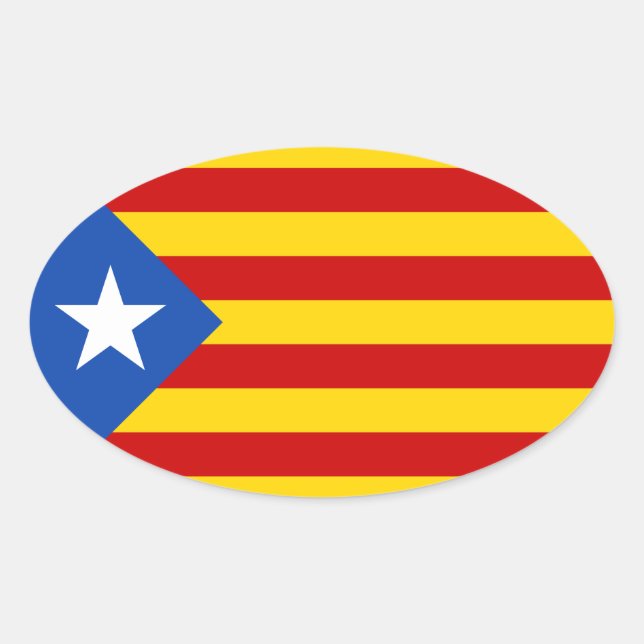 Estelada Catalonia Flag Oval Sticker (Front)