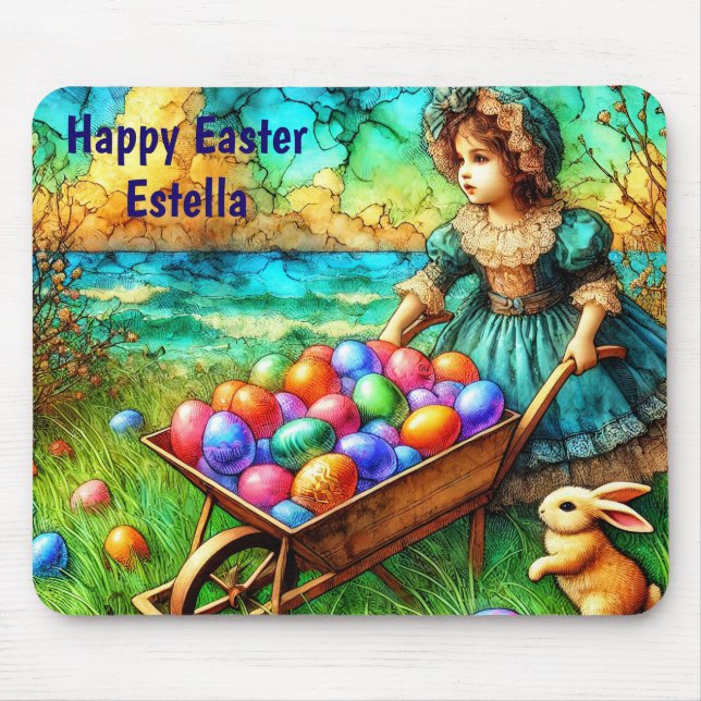 ESTELLA ~ Girl with barrow of eggs ~ Mouse Pad (Front)