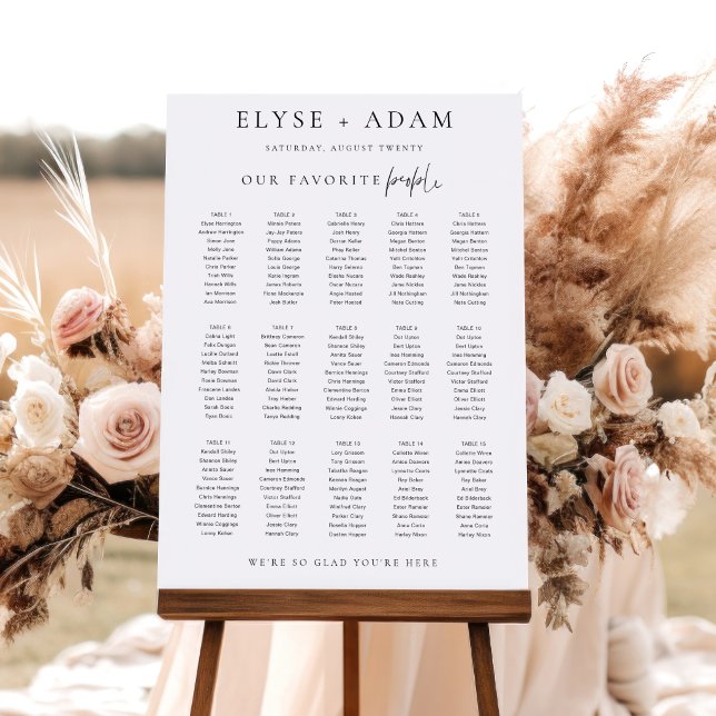 Estelle Minimal 15 Table Seating Chart Foam Board (Creator Uploaded)