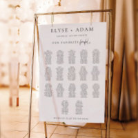 Estelle Minimal 17 Table Wedding Seating Chart Foam Board