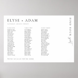 Estelle Minimal 3 Banquet Table Seating Poster