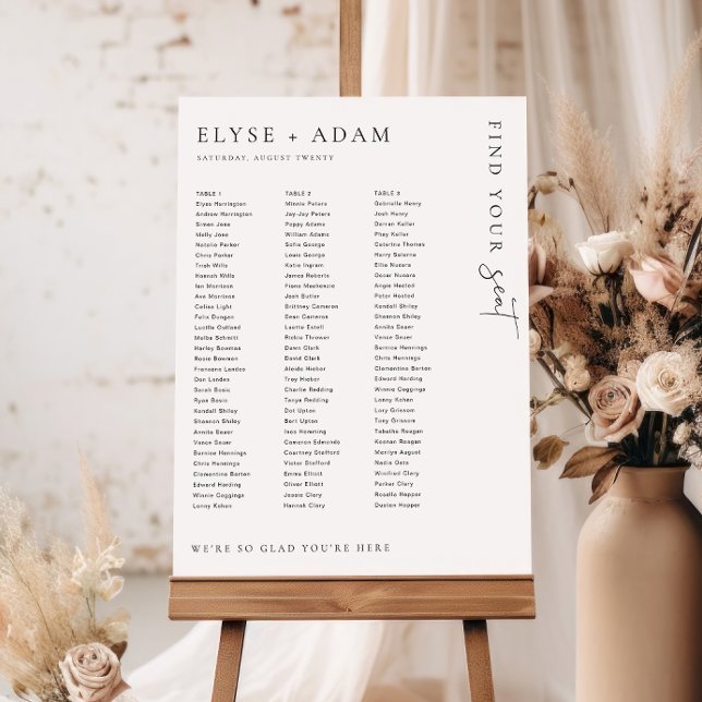 Estelle Minimal 3 Banquet Table Seating Poster (Creator Uploaded)