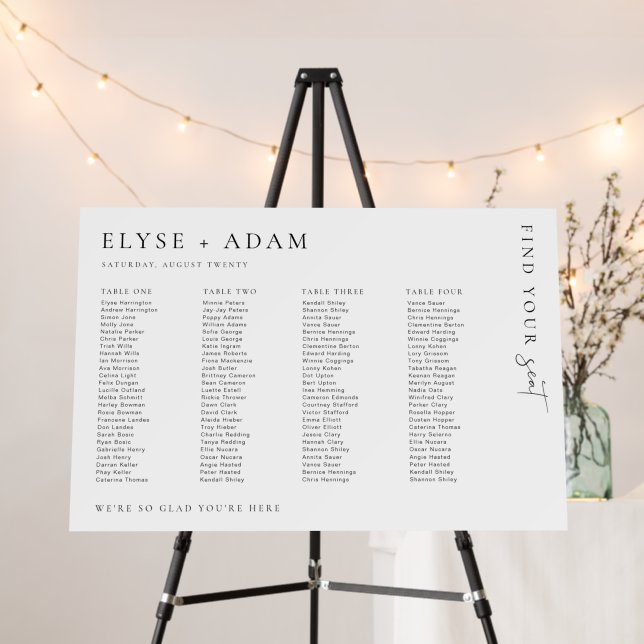 Estelle Minimal 4 Banquet Table Plan Foam Board (In Situ (Stand))