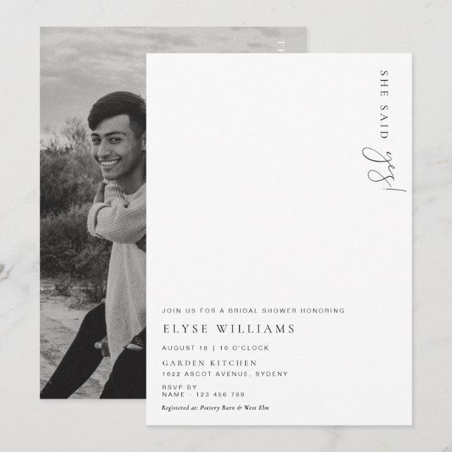 Estelle Minimalist Bridal Shower Invitation (Front/Back)