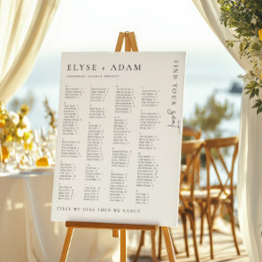 Estelle Modern Minimal Alphabetical Seating Poster