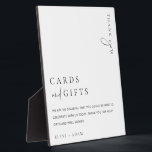 Estelle Modern Minimal Cards & Gifts Sign Plaque<br><div class="desc">This cards and gifts sign features a modern calligraphy script heading and minimalist design. The script text heading is an image that cannot be edited. The heading image can be resized to fit any poster size. All of the other text is fully editable. For more advanced customization of this design,...</div>