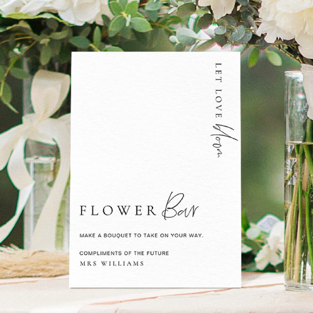 Estelle Modern Minimal Flower Bar Sign (Flower Bar Sign Estelle )