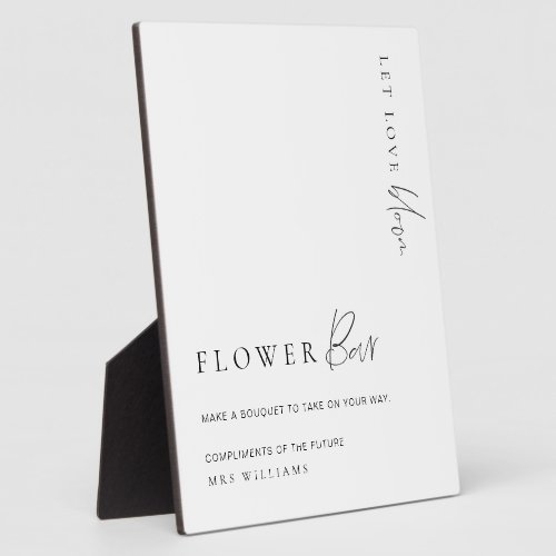 Estelle Modern Minimal Flower Bar Sign Plaque