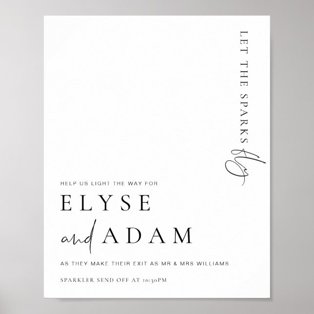 Estelle Modern Minimal Let The Sparks Fly Sign (Front)