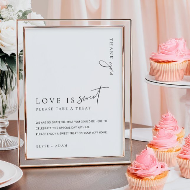 Estelle Modern Minimal Love Is Sweet Favors Sign (Creator Uploaded)