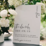 Estelle Modern Minimal Open Bar Menu Sign<br><div class="desc">This open bar sign features a modern calligraphy script heading and minimalist design. The script text heading is an image that cannot be edited. The heading image can be resized to fit any poster size. All of the other text is fully editable. For more advanced customization of this design, simply...</div>