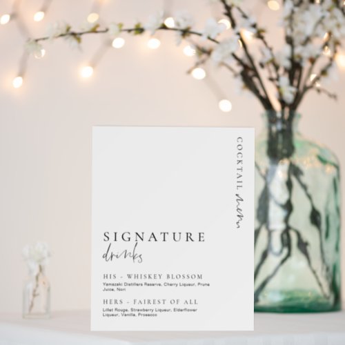 Estelle Modern Minimal Signature Drinks Sign